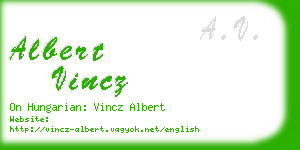 albert vincz business card